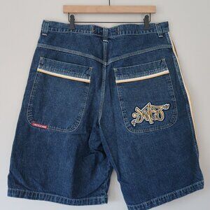 Vintage Y2K JNCO Jorts JNCO Back pocket embroidery EXCELLENT Size 38 BAGGY SKATE